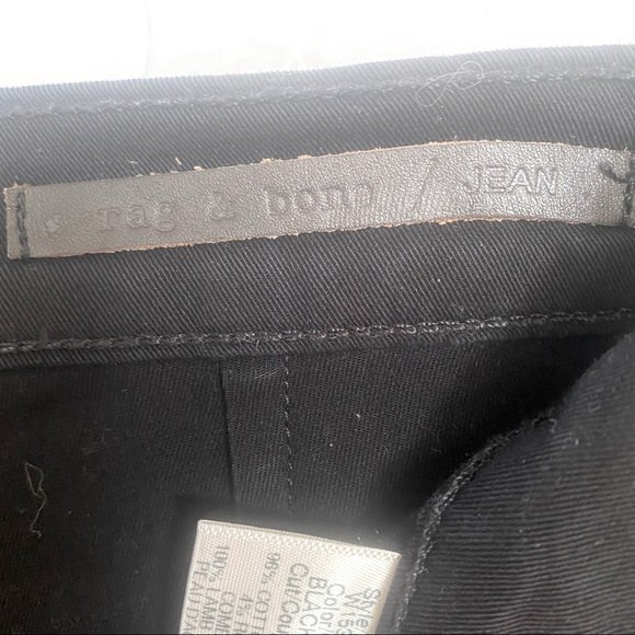 RAG & BONE Black Cream Lamb Leather Jodhpur Skinny Jeans Size 2 - Picture 3 of 4